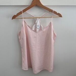 J. Crew Women’s Scalloped Edge Tank Top Camisole Light Dusty Pink Chic Size 8
